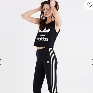 Adidas black crop tank like new size Med